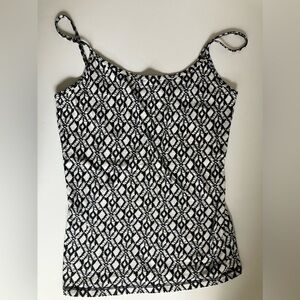 Aeropostale Women’s Camisole Top, Size M, Black/White, Geometric Pattern